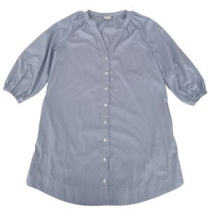 A New Day Blue White Striped Button Shirt Dress Women Size S